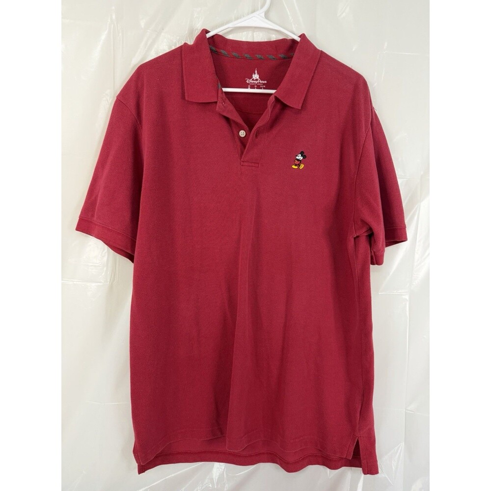 Disney Parks Mickey Mouse Polo Shirt Mens M Red Embroidered Mickey Golf Classic